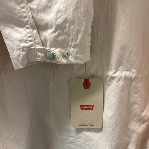 Levi’s Cream Zip Military Anorak Jacket XXL NWT Hooded Oversized Fit - Picture 8 of 9